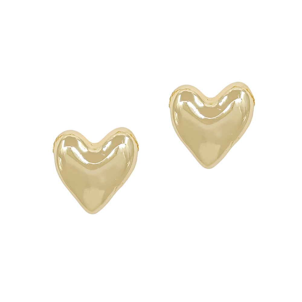 Mini Puffy Heart Stud Earrings