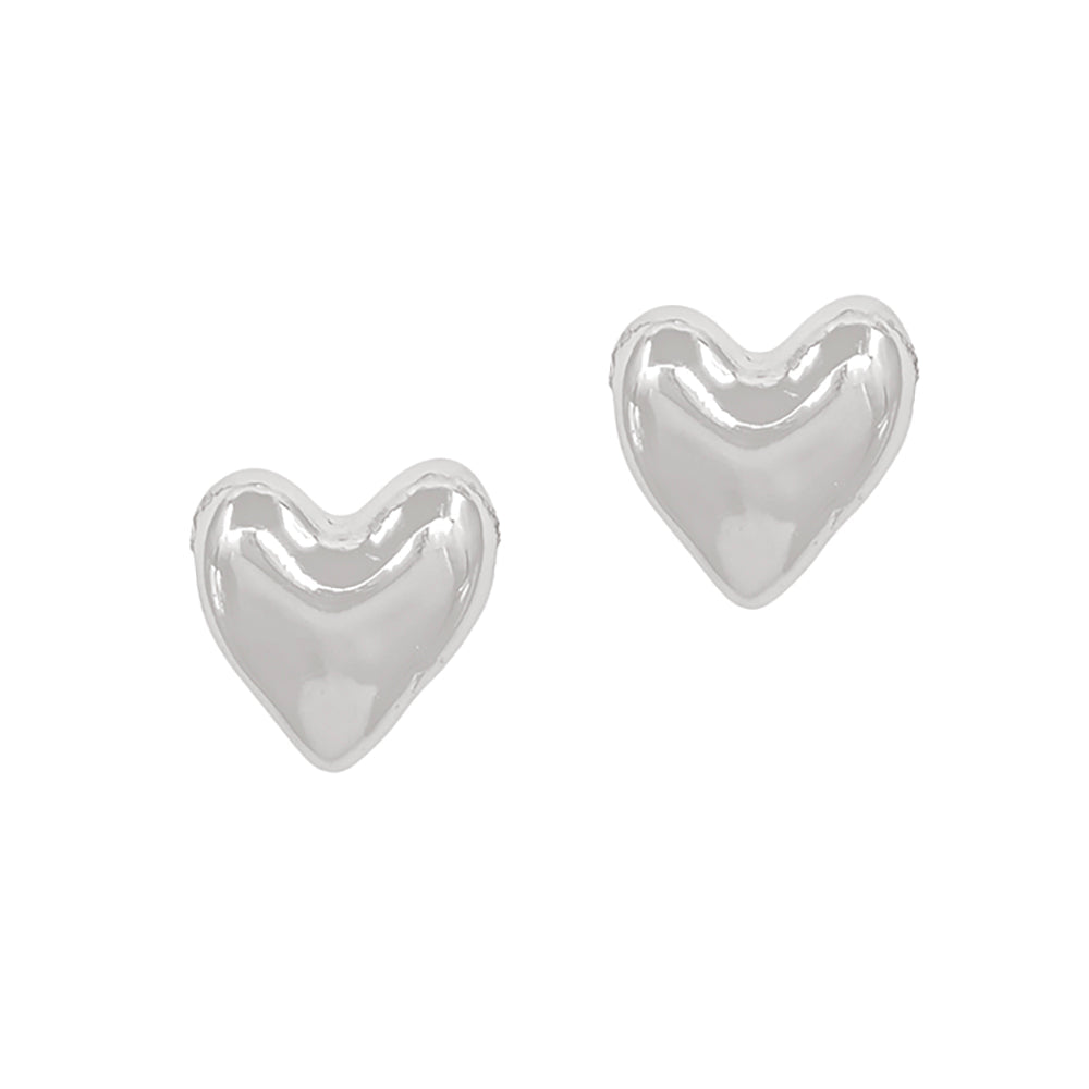Mini Puffy Heart Stud Earrings