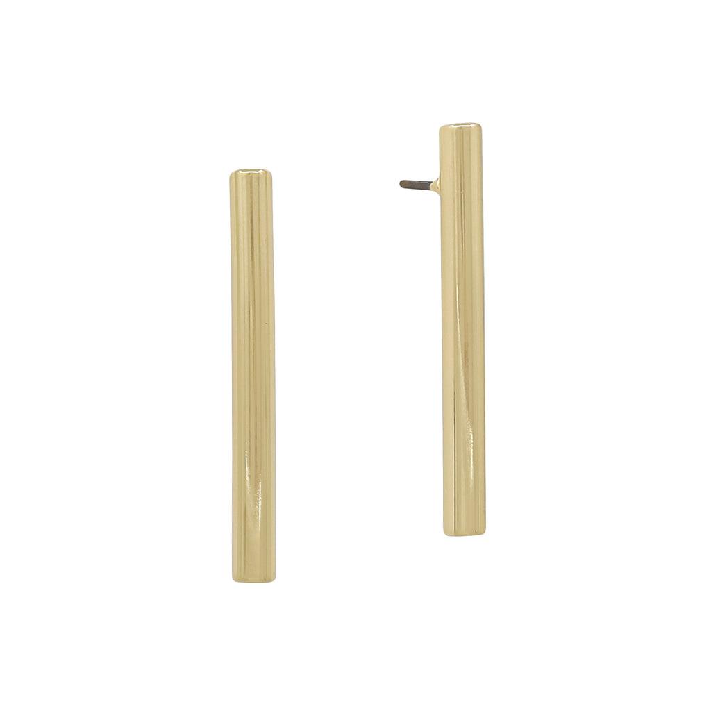 Minimalist Vertical Bar Stud Earrings