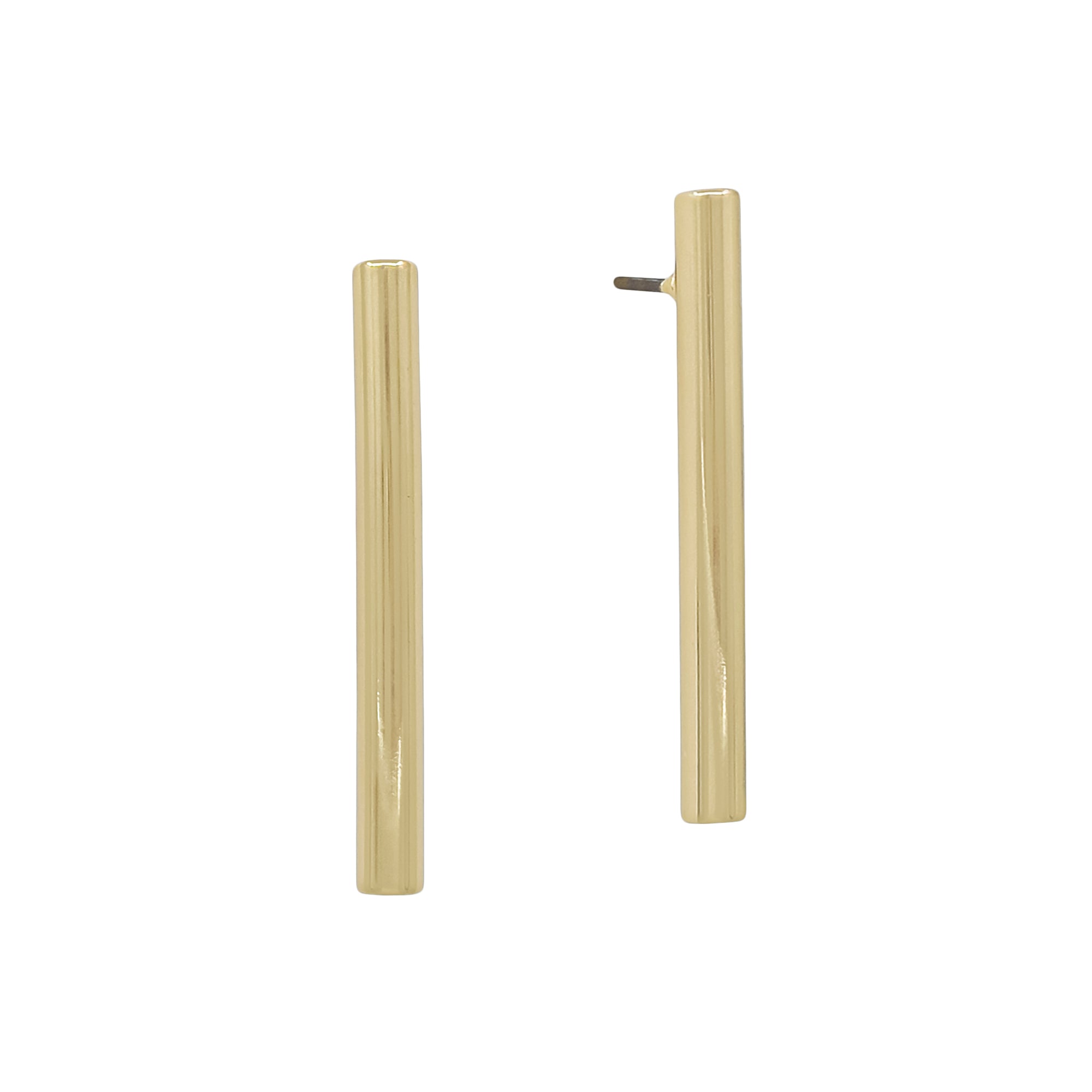 Minimalist Vertical Bar Stud Earrings