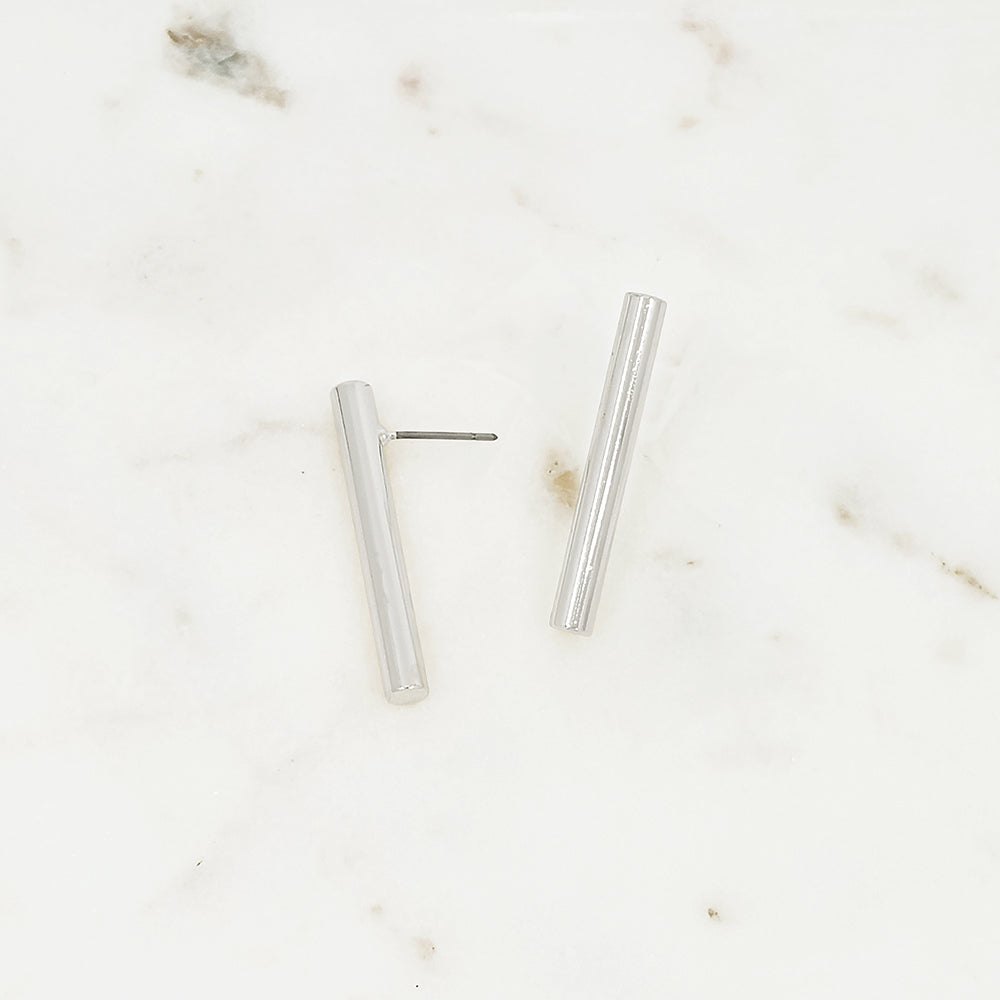 Minimalist Vertical Bar Stud Earrings