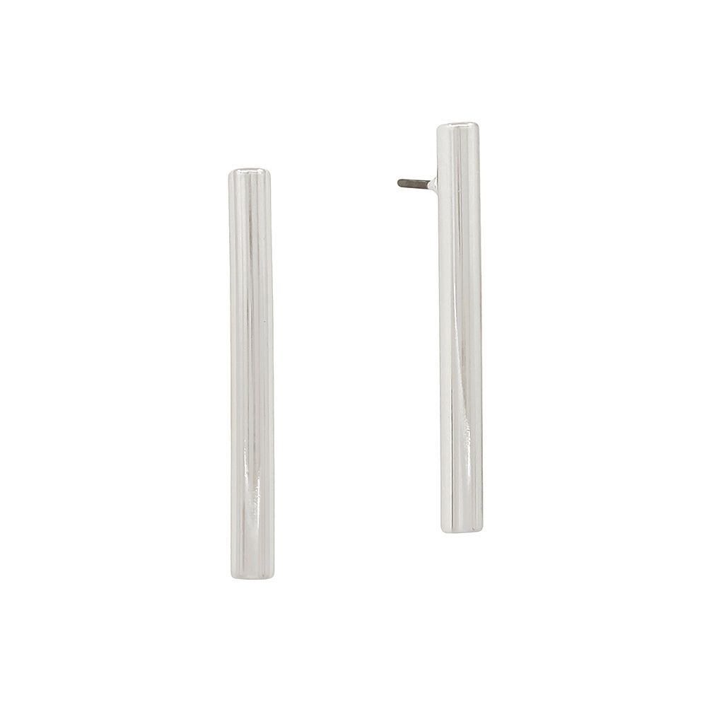Minimalist Vertical Bar Stud Earrings