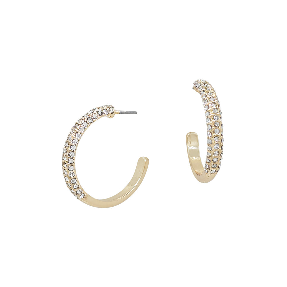Pavé Crystal Open Hoop Earrings