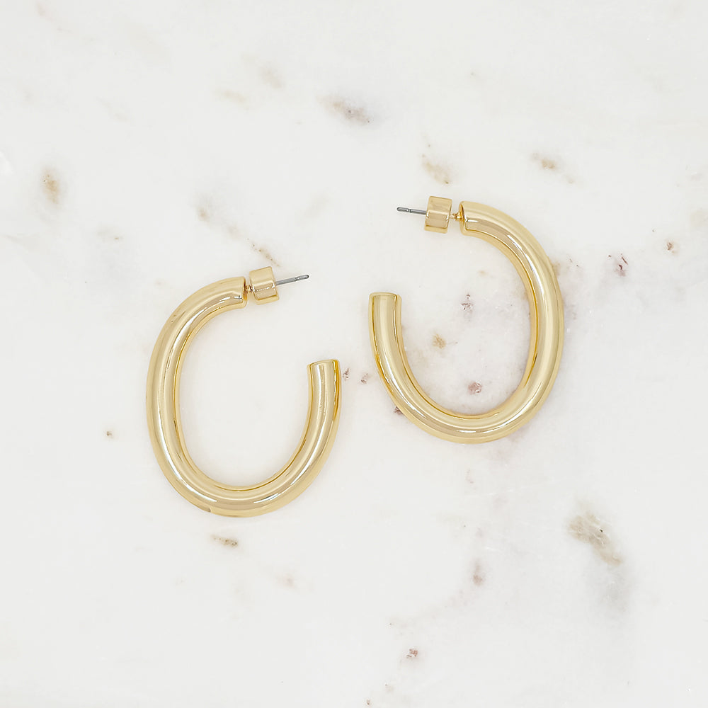 Chunky Open Hoop Earrings