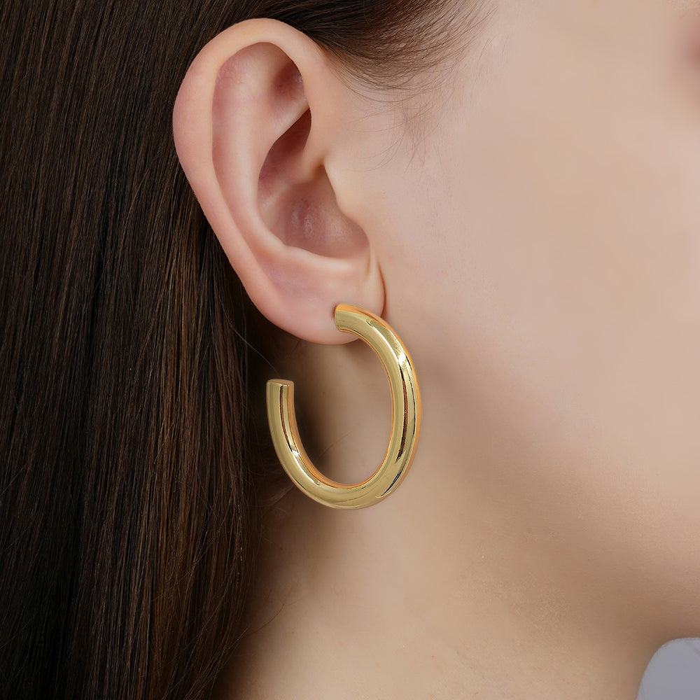 Chunky Open Hoop Earrings