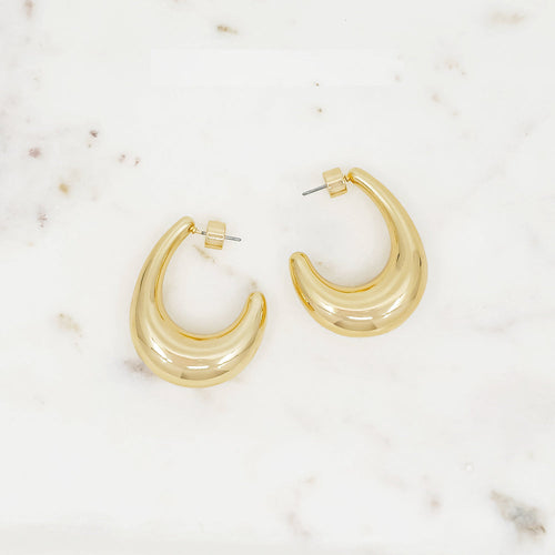 Bold teardrop sculptural hoop earrings
