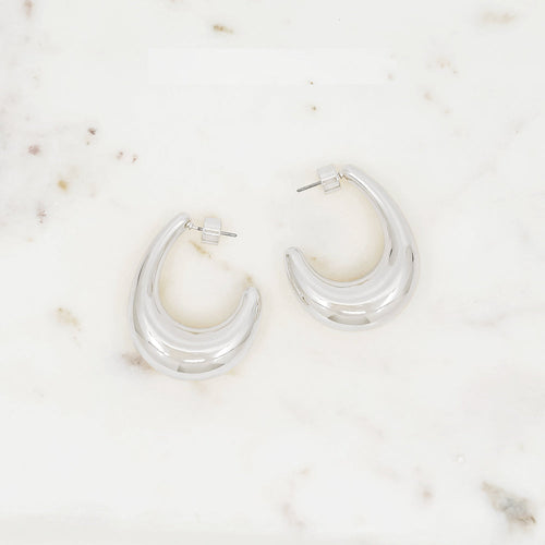 Bold teardrop sculptural hoop earrings
