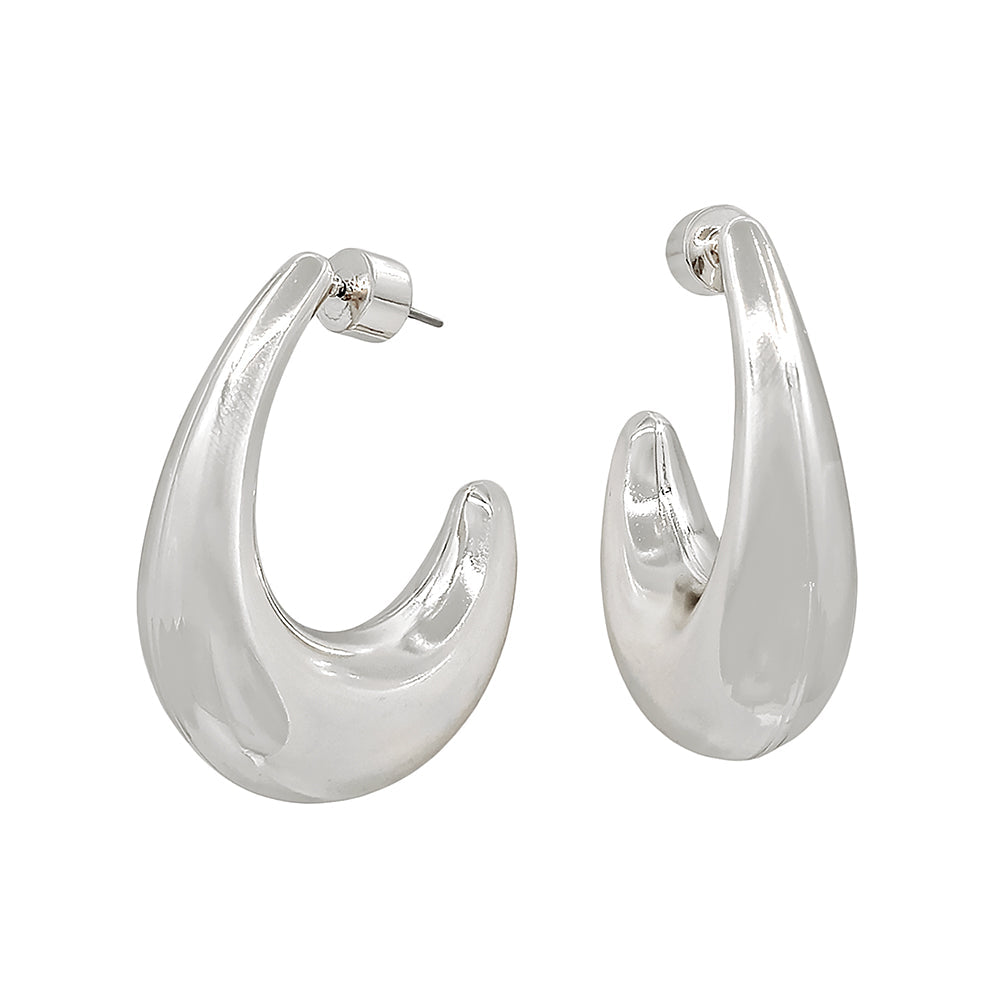 Bold teardrop sculptural hoop earrings