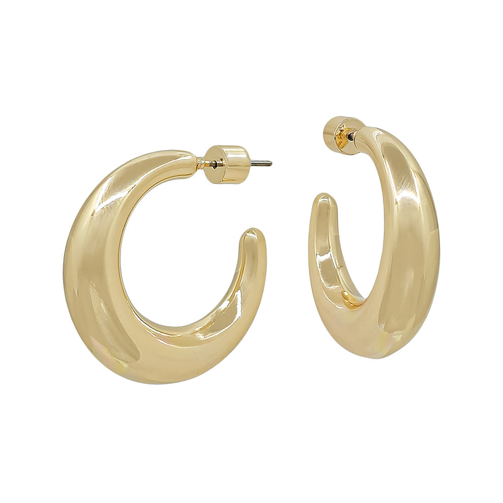 Bold Dome Chunky Hoop Earrings – 1.25" Diameter Statement Hoops