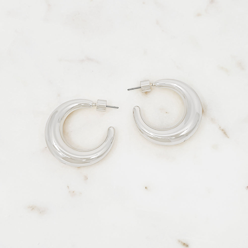 Bold Dome Chunky Hoop Earrings – 1.25" Diameter Statement Hoops
