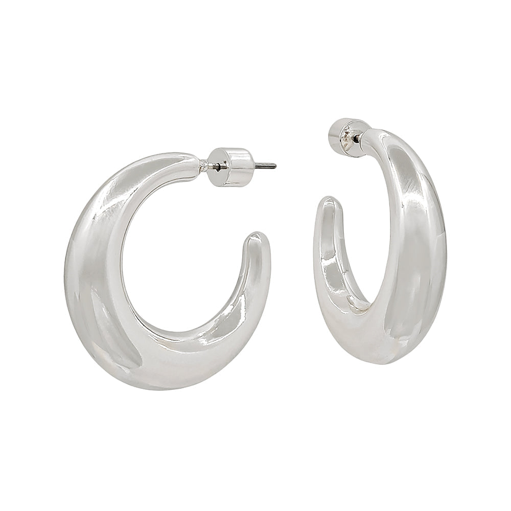 Bold Dome Chunky Hoop Earrings – 1.25" Diameter Statement Hoops