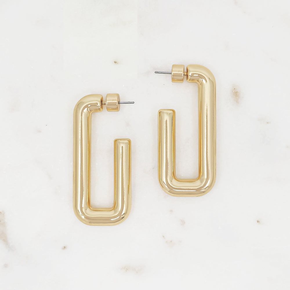 Chunky Geometric Hoop Earrings – Bold Statement Style in Gold & Silver