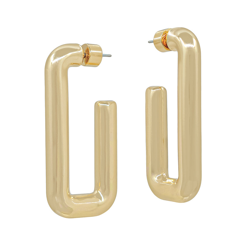 Chunky Geometric Hoop Earrings – Bold Statement Style in Gold & Silver