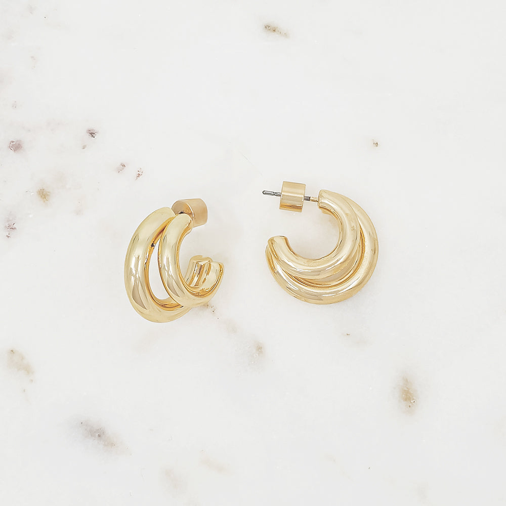 Bold Double-Line Hoop Earrings
