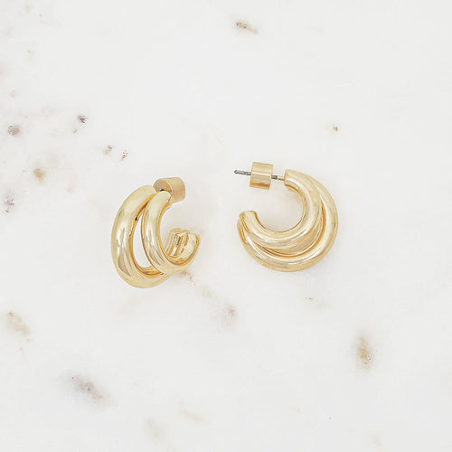 Bold Double-Line Hoop Earrings