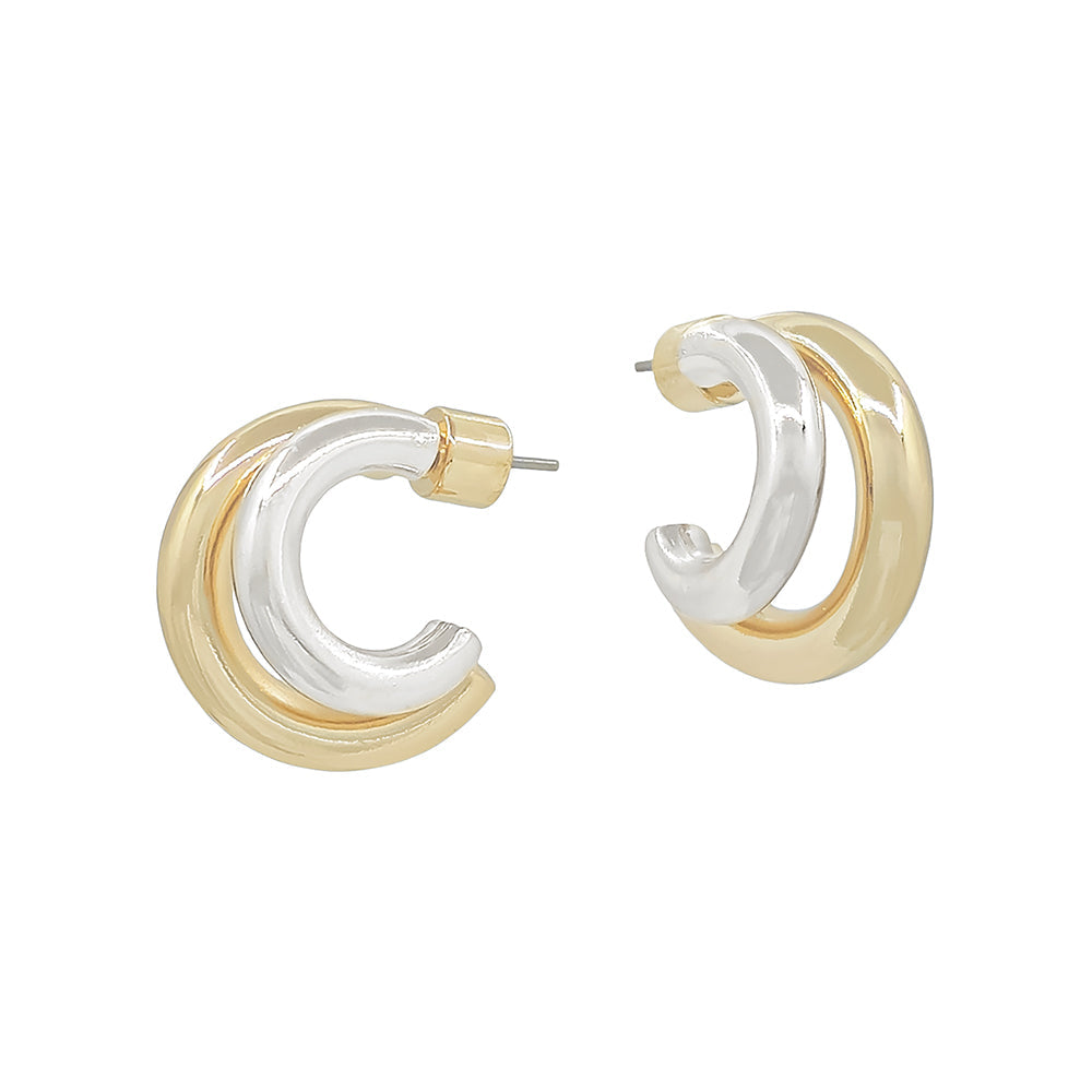 Bold Double-Line Hoop Earrings