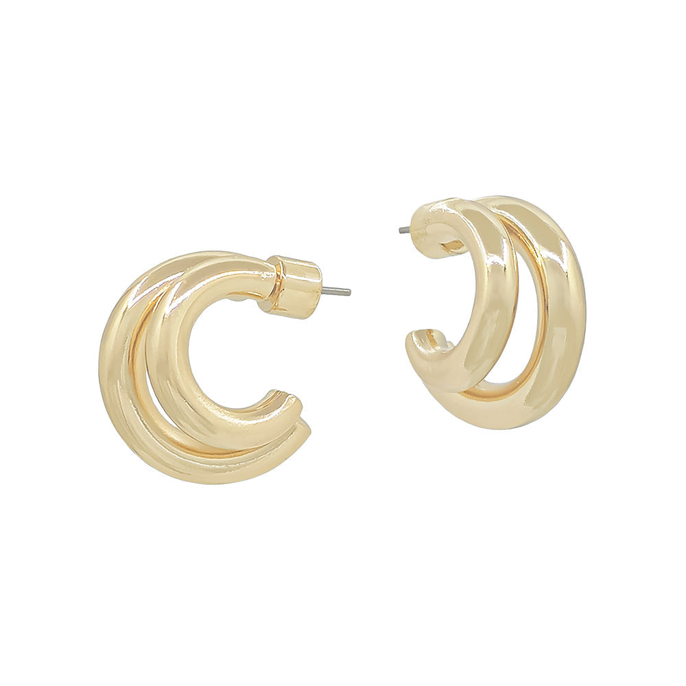 Bold Double-Line Hoop Earrings