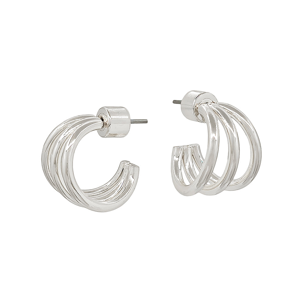 Triple Hoop Statement Stud Earrings