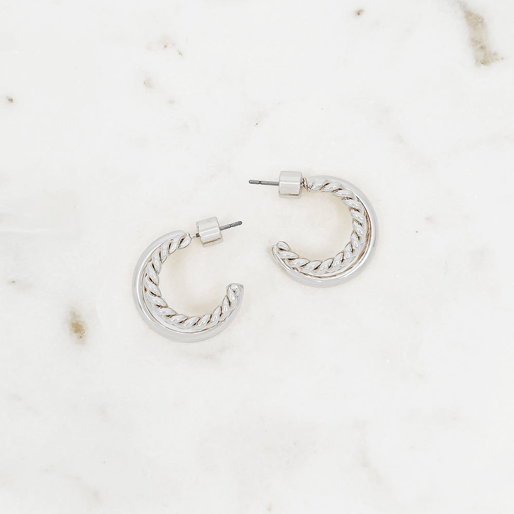 Elegant Twisted Gold Hoop Earrings