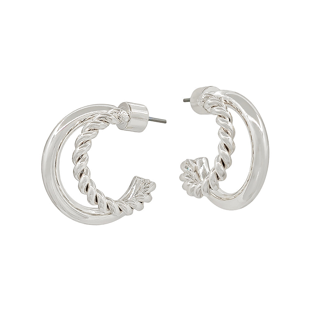 Elegant Twisted Gold Hoop Earrings