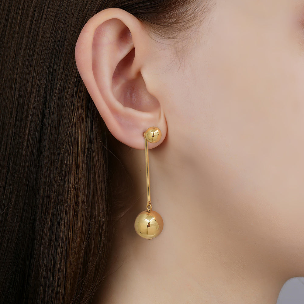Gold Ball Drop Dangle Earrings