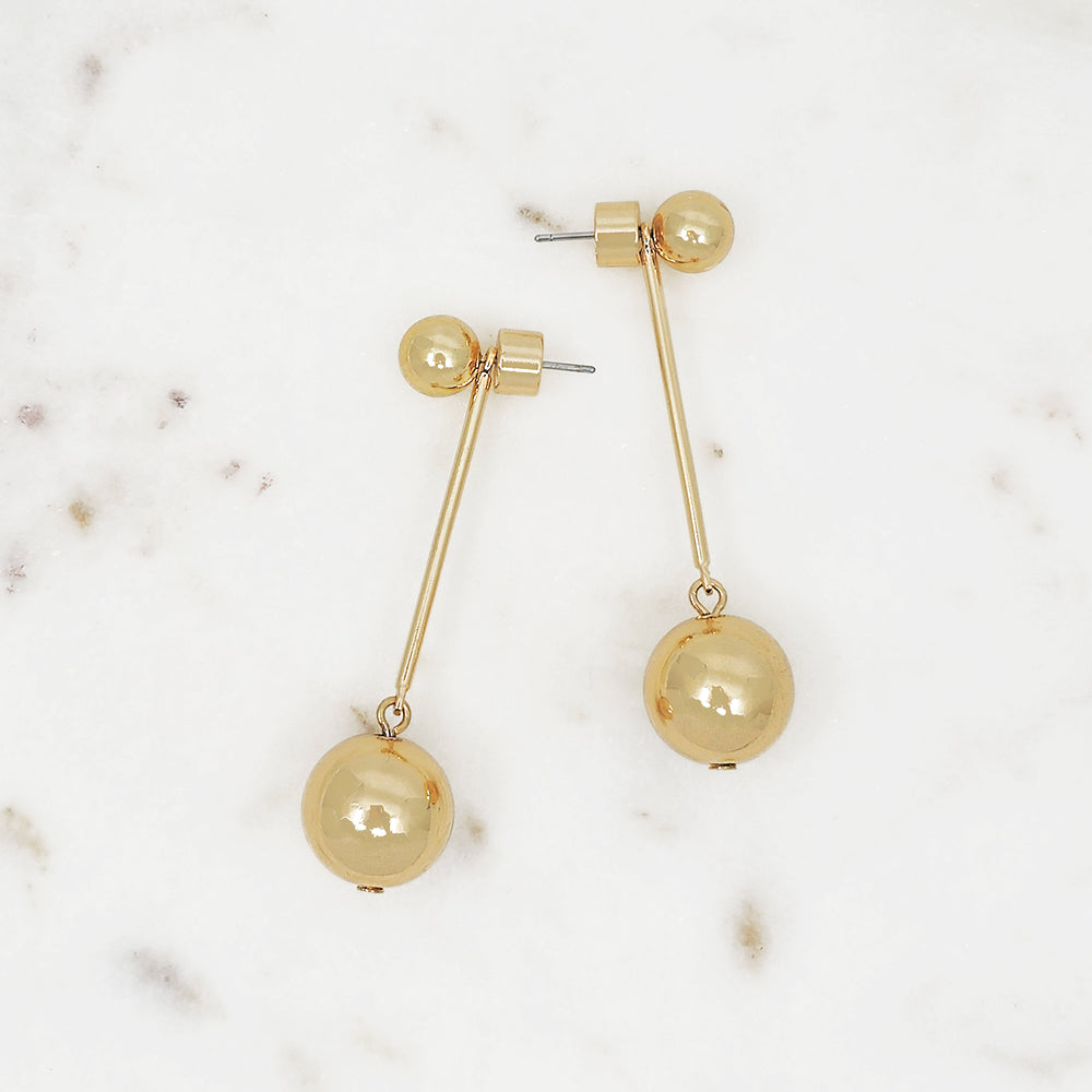 Gold Ball Drop Dangle Earrings