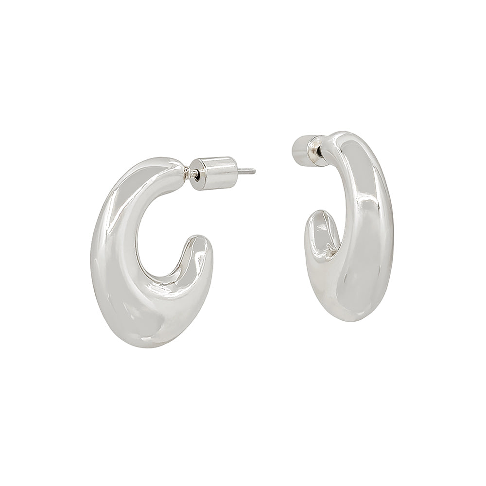 Modern Chunky Bold Sculpted  Stud Hoop Earrings