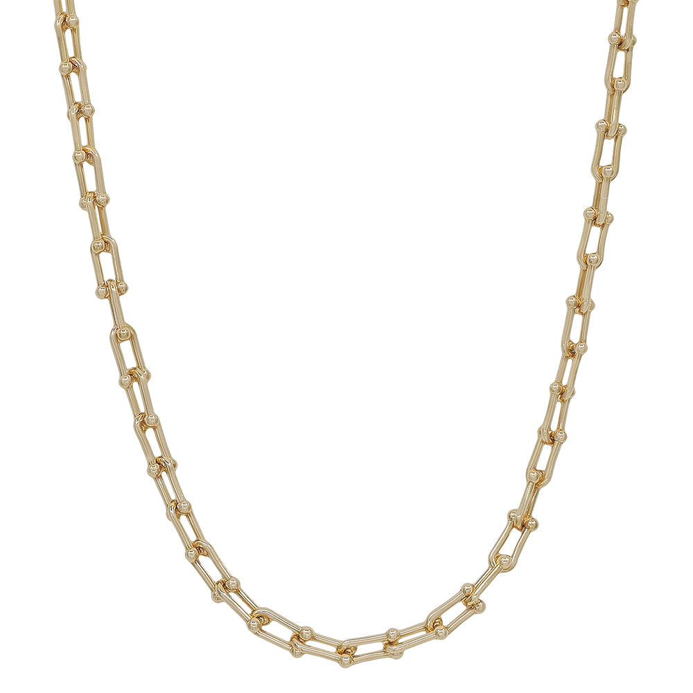 Gold Chain Necklace with Beaded Detailing
