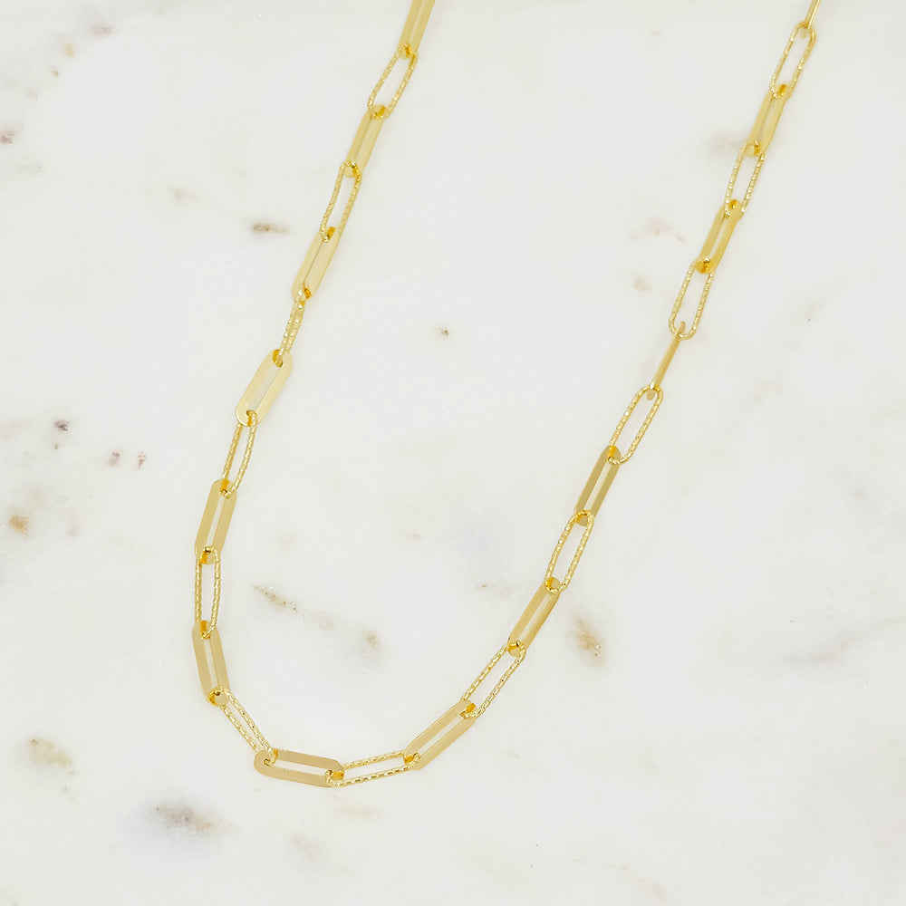 Paperclip Chain Necklace, Gold & Silver Mixed Link Necklace, Minimalist Jewelry