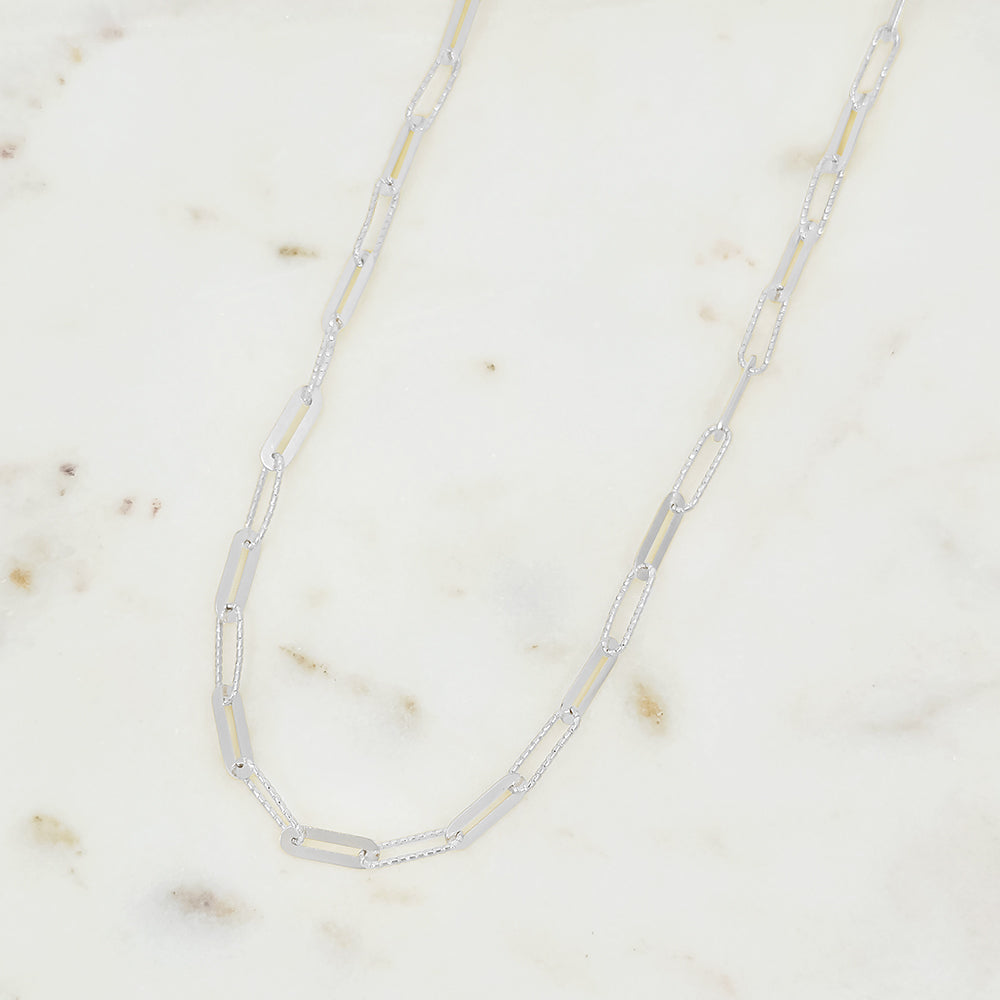 Paperclip Chain Necklace, Gold & Silver Mixed Link Necklace, Minimalist Jewelry