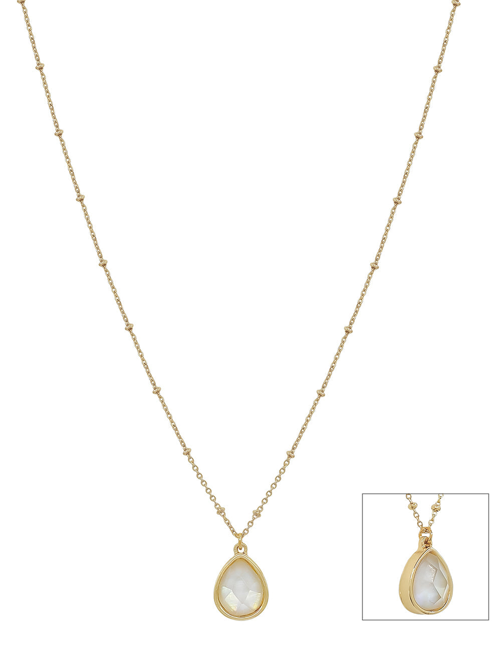 Teardrop Opal Pendant Necklace