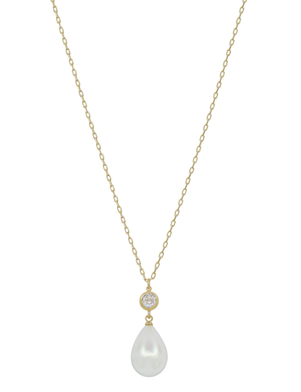 Elegant Pearl and Crystal Pendant Necklace